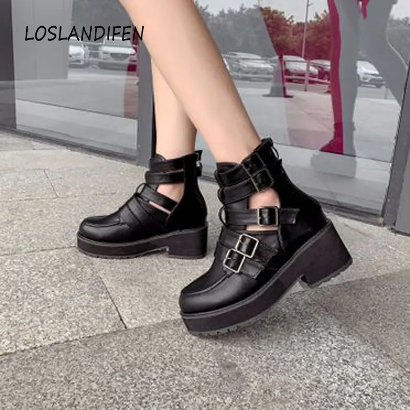 Брендовые осенние ботинки martin с металлическим ремешком и пряжкой модные кожаные