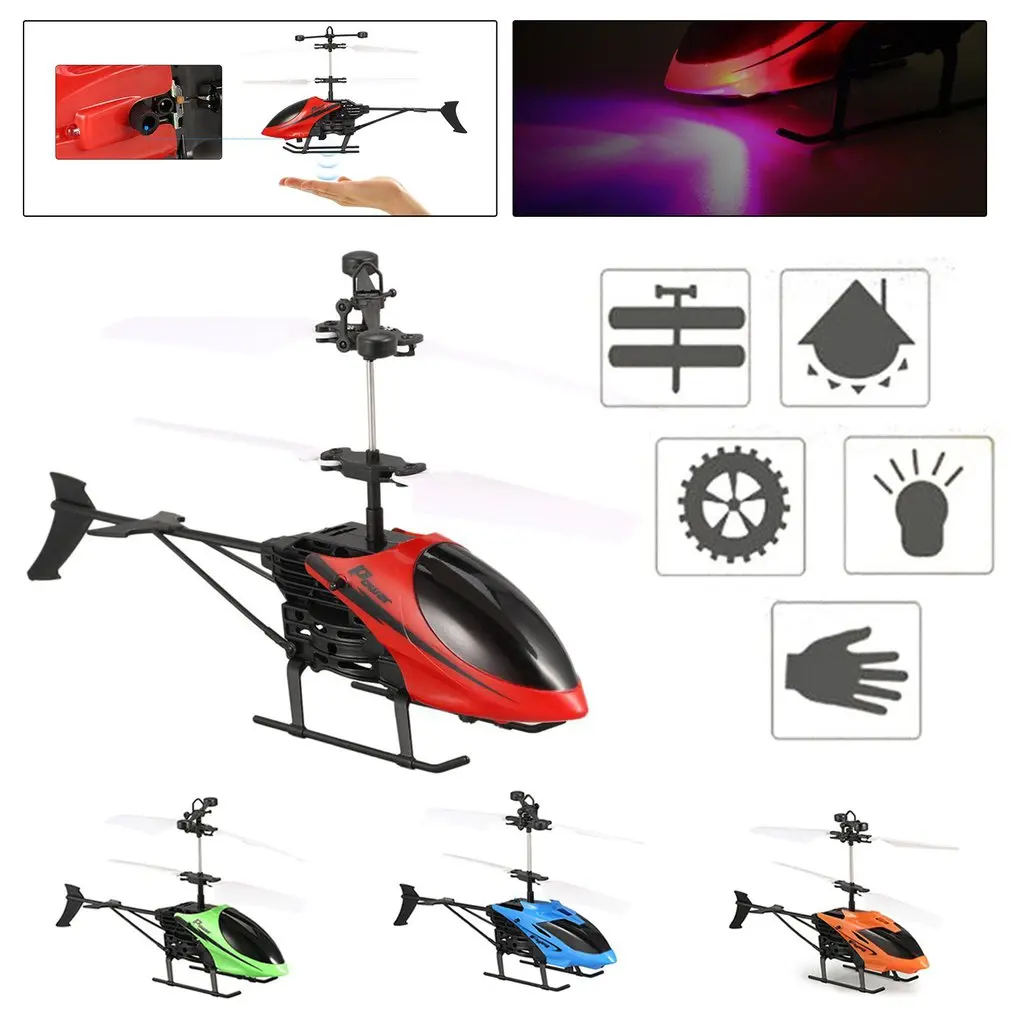 

D715 Flying Mini Infrared Induction RC Helicopter Drone Remote Control Aircraft with LED Flashing light for Kids Toys Gift