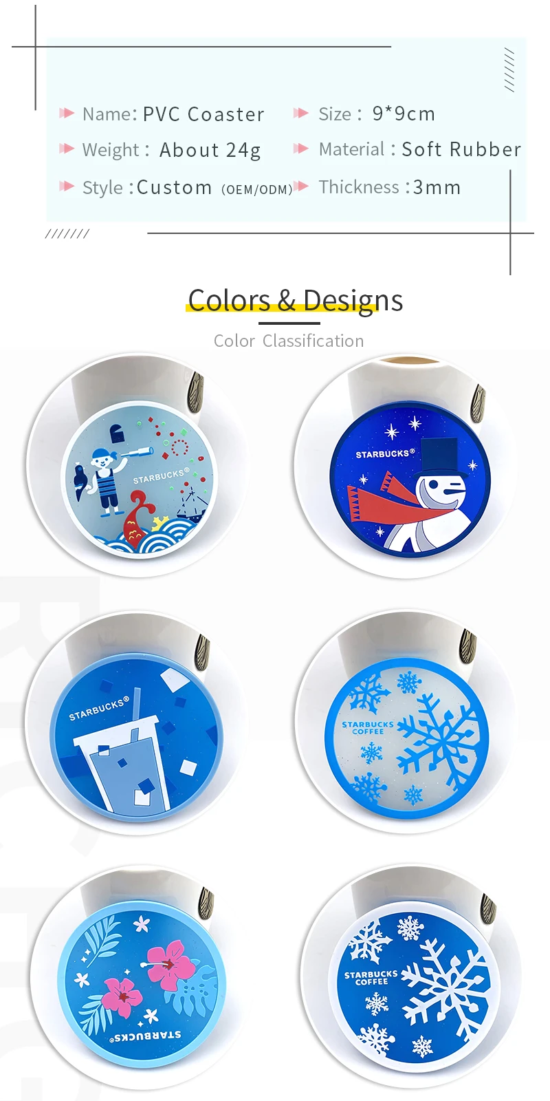 Custom Coaster Sets for Drink, Cover with Logo, PVC Soft Rubber, Heat Insulation Mats, Personalized Party Gifts 11 H2f5592a374c84e0ea22485c145673258a