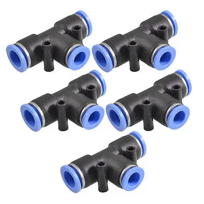 

5x Air Pneumatic Tee Adapters 12mm to 10mm One Touch Fittings Connectors