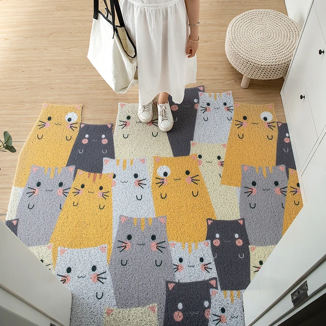 Cartoon Cats Doormat Indoor Entrance Mats, Outdoor Mat, Anti-Slip