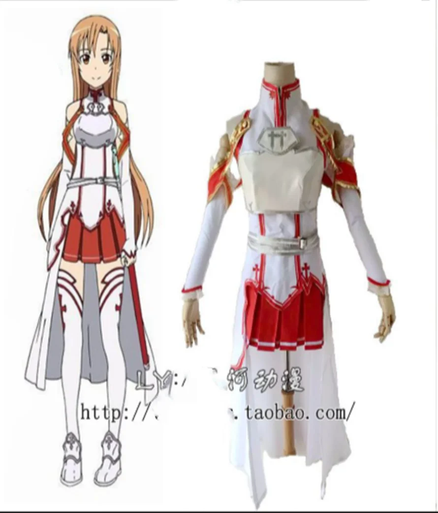 

Yuuki Asuna man woman anime cosplay Sword Art Online cos costume sets Top + skirt + belt + gloves + socks
