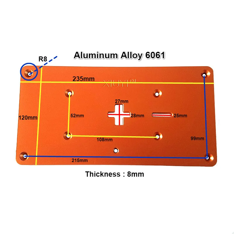 Aluminum Electric Jig Saw Flip Board Router Table Insert Plate For Jig Saw Woodworking Work Benches
