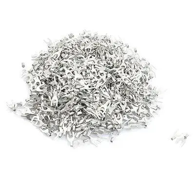 

1000 Pcs SNB1.25-4M AWG 22-16 Non Insulated Fork Terminals Connectors