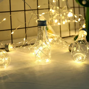 

Modern Creative Bulb 100 LED Copper Wire Battery Box 4 Models Indoor Outdoor Decoration Light String