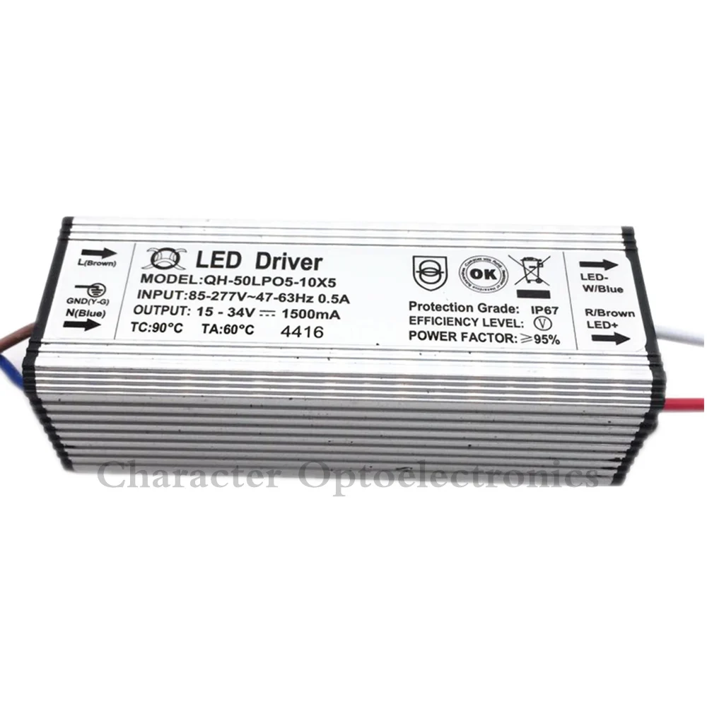 2 шт. высококачественный светодиодный драйвер DC15-34v 50 Вт 1500mA 5-10x5w Светодиодный источник питания водонепроницаемый IP67 прожектор постоянного тока драйвер