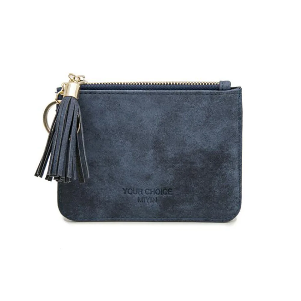 Dark Blue Женский кошелек для монет, короткая Студенческая Милая Мини сумка для монет, маленький кошелек, брелок, маленькая сумка для монет, мини-кошельки для девочек, детей - Цвет: Dark Blue