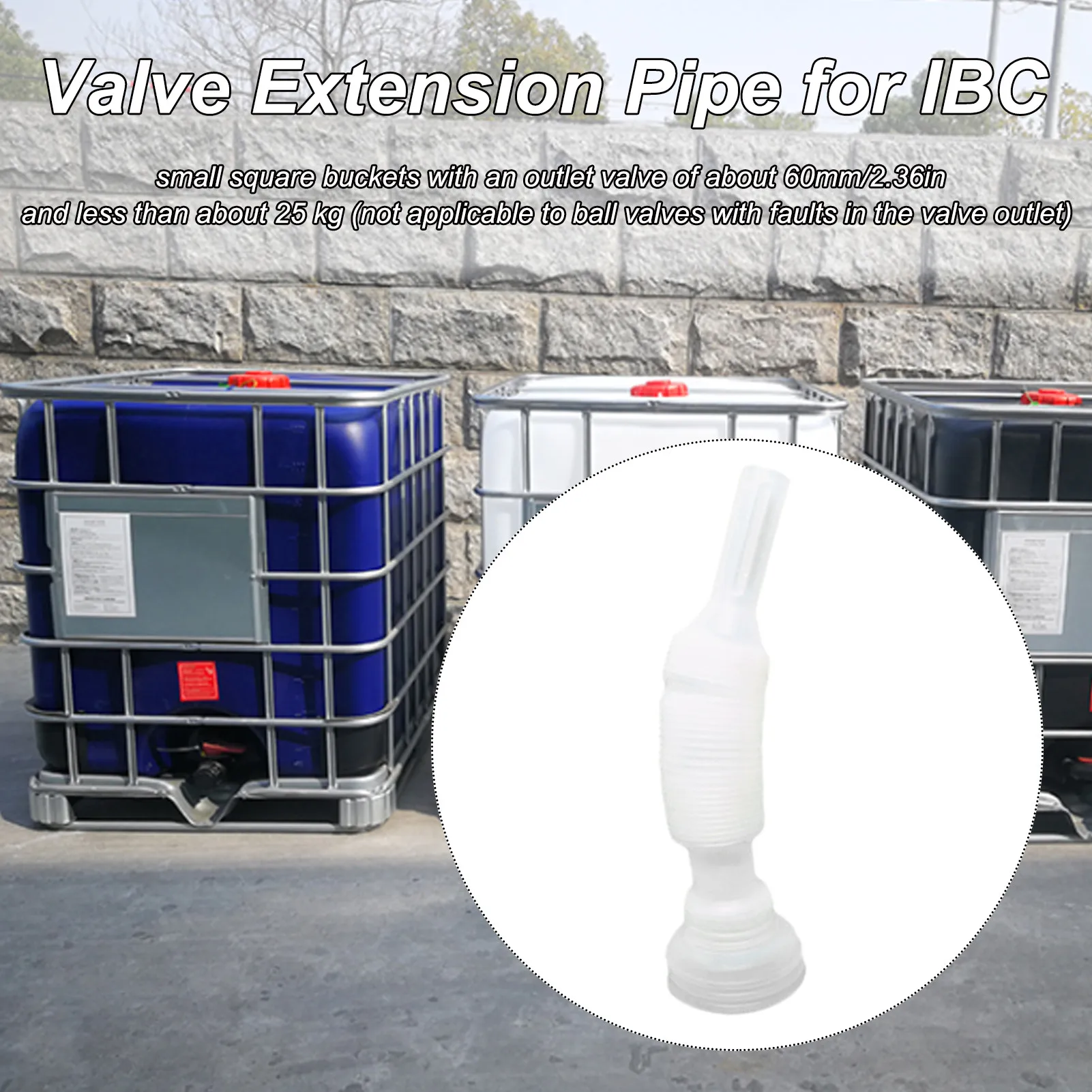 1PC IBC Ton Barrel Valve Accessories 1000 Liters Chemical Barrel Diversion Pipe Telescopic Pipe Ton Barrel Extension Head #W0