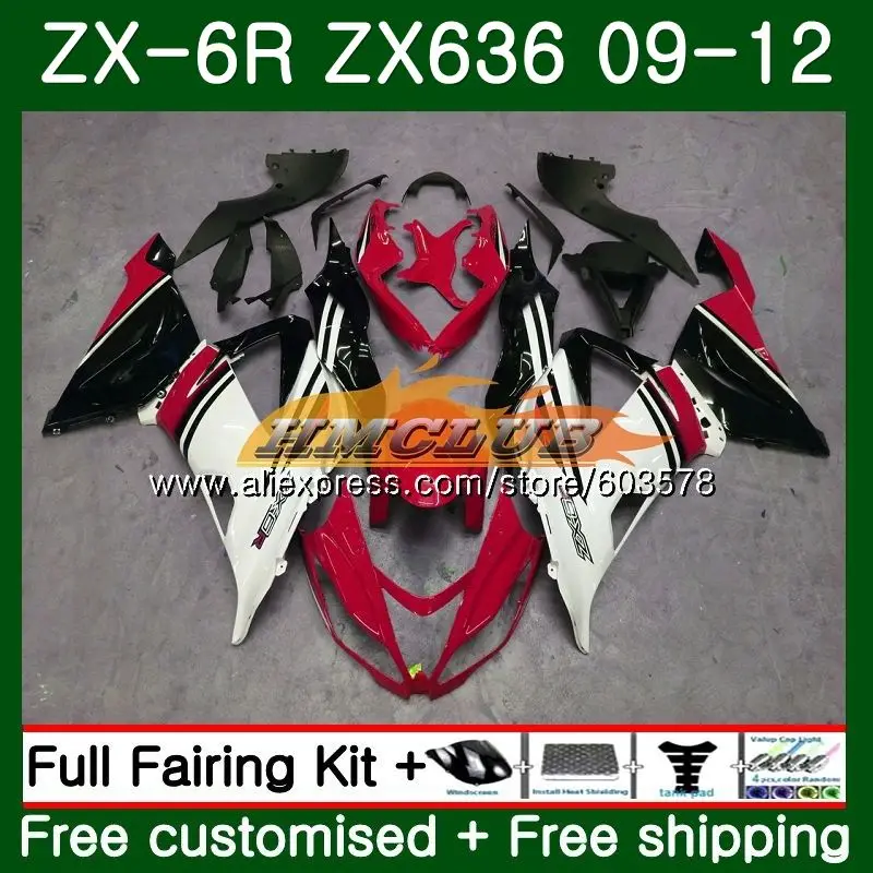 No. 1 Средства ухода за кожей для KAWASAKI NINJA ZX636 ZX 6R ZX-6R 2009 2010 2011 2012 красный, белый 31CL. 136 ZX 636 600CC ZX-636 ZX6R 09, 10, 11, 12, обтекатель - Цвет: No. 1
