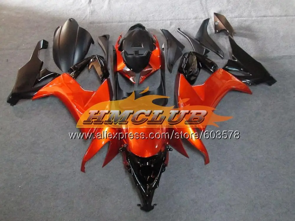 Корпус для KAWASAKI ZX1000C ZX-10R ZX10R 08 09 10 черный Пламя 118CL. 21 ZX 10R 1000CC ZX1000 ZX 10 R 2008 2009 2010 обтекатели - Цвет: No. 18 Orange
