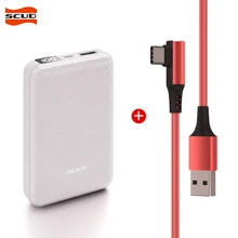 SCUD 10000 mAh один USB внешний аккумулятор зарядное устройство Портативный ЖК-банк питания+ 1 м type-C USB кабель для передачи данных для Xiaomi Mi huawei OPPO Vivo