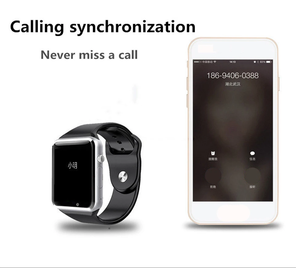 Водонепроницаемые Смарт-часы A1, Bluetooth, наручные часы для телефонов на Android, поддержка SIM, TF карты, фотосъемка, спортивный шагомер, pk IWO 8 DZ09