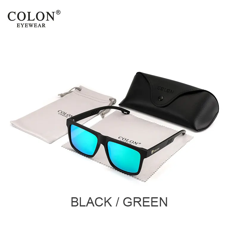 Квадратные Роскошные брендовые классические модные мужские и женские поляризованные солнцезащитные очки UV400 синие солнцезащитные очки граффити oculos Gafas мужские CN8029 - Цвет линз: GREEN