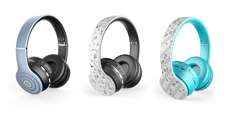 Eson стиль накладные регулируемые складные наушники проводные Bluetooth беспроводные наушники