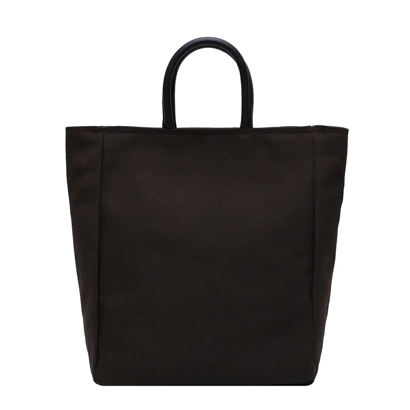 coffee New fashion simple leisure Tote Bag student schoolbag large capacity canvas briefcase - Цвет: coffee