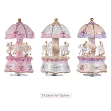 Изысканная музыкальная карусель, 3 лошади, подарок на день рождения, Крещение, карусель, музыкальная шкатулка, балерина, музыкальная шкатулка в винтажном стиле