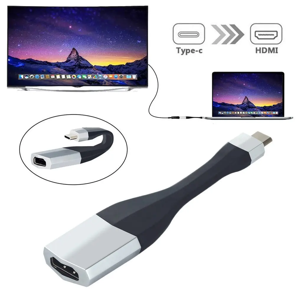 Тип-c к HDMI адаптер Многофункциональный HDMI конвертер высокой четкости видео аудио для компьютера ноутбука мобильного телефона планшета