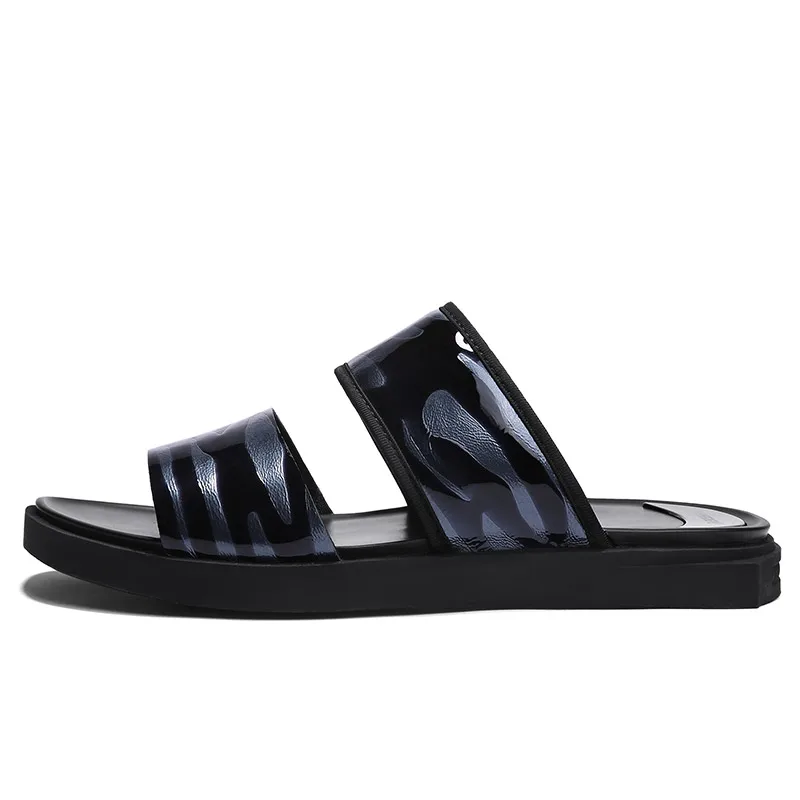 2018 новые летние повседневные пляжные мужские шлепанцы из натуральной кожи