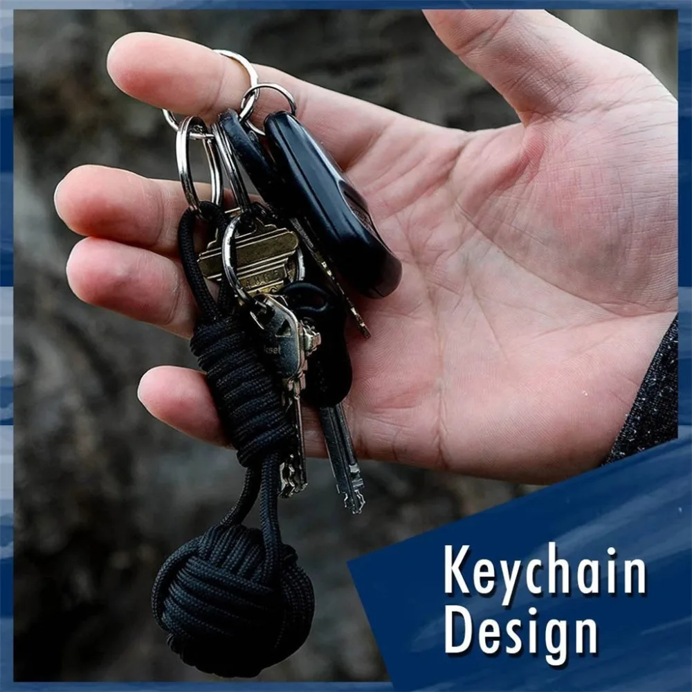 Monkey Fist Keychain Paracord With Steel Ball for Survival and Self-Defense #4N26 (7)