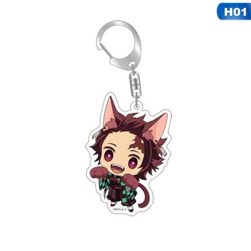 Аниме Demon Slayer Kimetsu No Yaiba аксессуары для косплея Hashibira Inosuke акриловое подвесное ожерелье брелок для ключей с игрушкой подарки - Цвет: 1