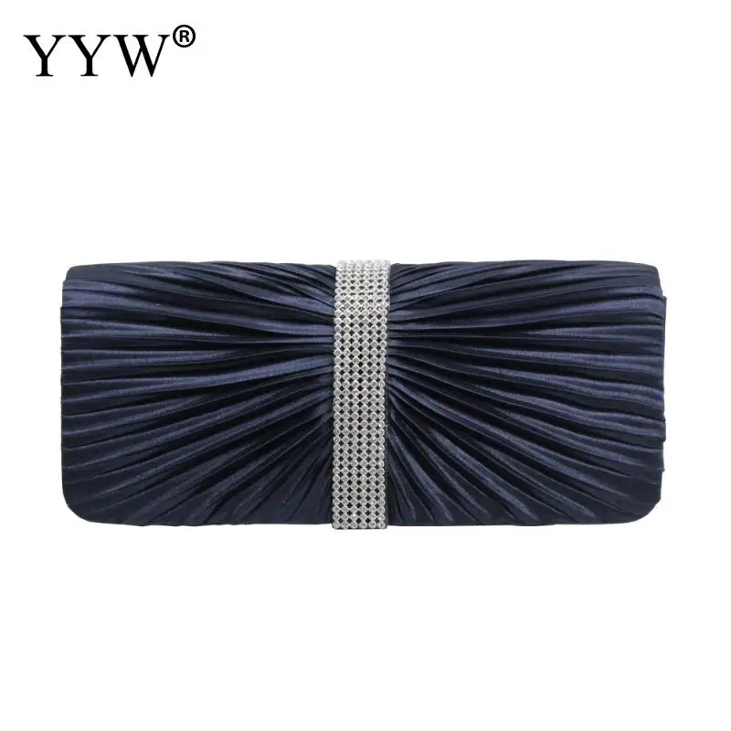 Satin Pleat Evening Party Clutch Bag Fashion Night Clutches Purse Bag With Chain Handbags Luxury Elegant Clutch Sac Main Femme 