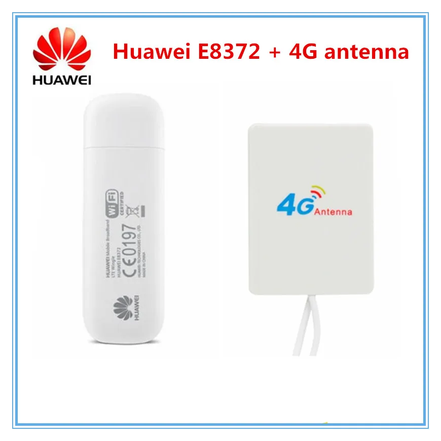 Разблокированный модем E8372 Wi-Fi 150 Мбит/с 4G LTE + 28DBI усилитель сигнала антенна