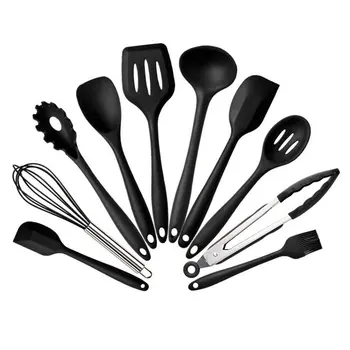

Silicone Kitchen Utensils Silicone Cooking Set Pliers Whisk Slotted Spoon Soup Spoon Heat Resistant Cooking Tools