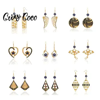 

2020 Polynesian Hawaiian Earings 14k Gold Plated Heart Letter Polynesian Hawaiian Angel Wings Drop Dangling Earring for Women