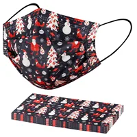 2021 New Women And Men Dust Mask 10pcs Unisex Disposable Face Mask Adults Christmas Designs 3-ply Facial Masks Маска Для Лица 2