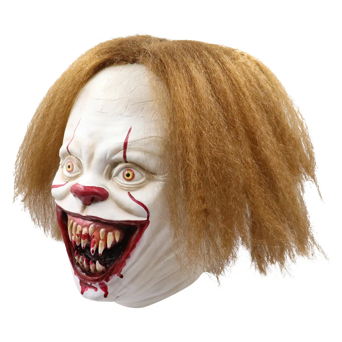 Полный мака на Хэллоуин клоун воскресения Маска Из Латекса жуткий страх злая маска маскарад Косплэй вечерние украшения, способный преодолевать Броды для взрослых