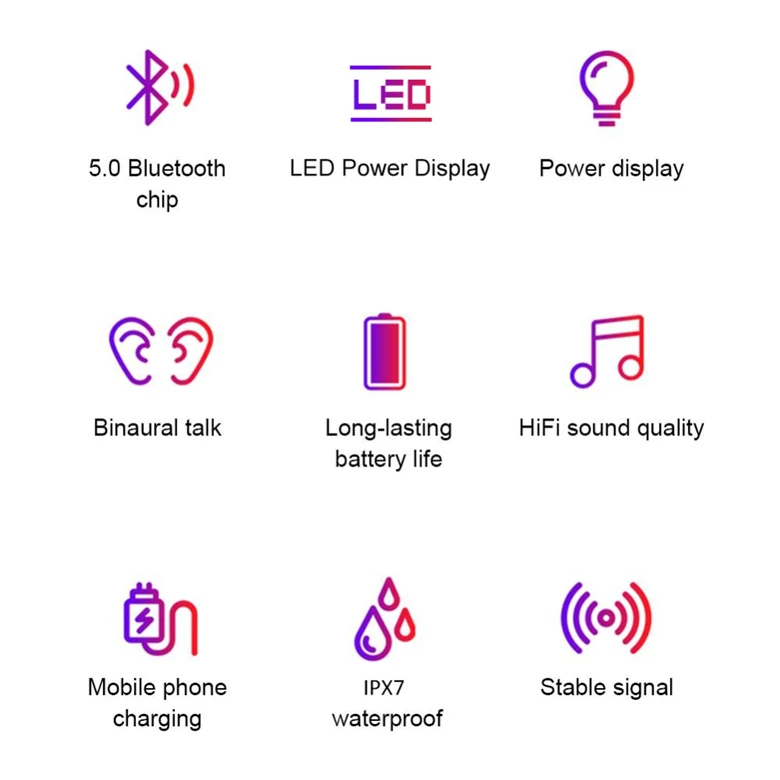 Lyenn Q65 Bluetooth TWS наушники с сенсорным управлением Водонепроницаемые спортивные наушники с 2600 мАч зарядным внешним аккумулятором для телефонов