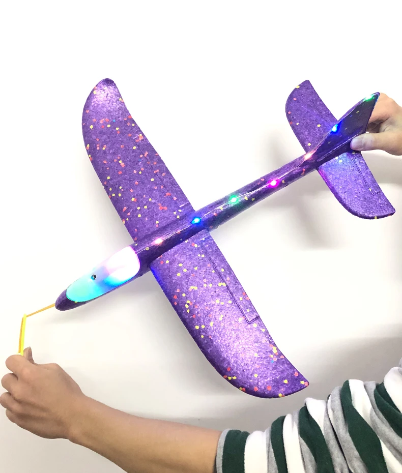 remote control helicopters 50CM Big LED Flash Foam Plane Glider Hand Throw Light Inertial AirPlane EPP Outdoor Launch Fun of Kids Toys for Children Gift auto world diecast