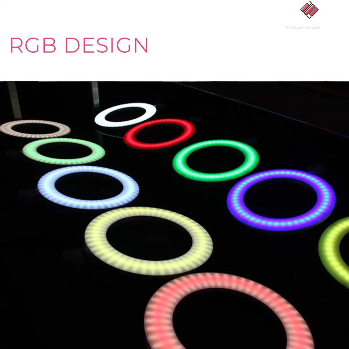 7 видов цветов светодиодный светильник для фото и видео камеры RGB 1" 48 Вт 3200K~ 6500K с регулируемой яркостью, кольцевой светильник для фото и видео камеры, заполняющий светильник