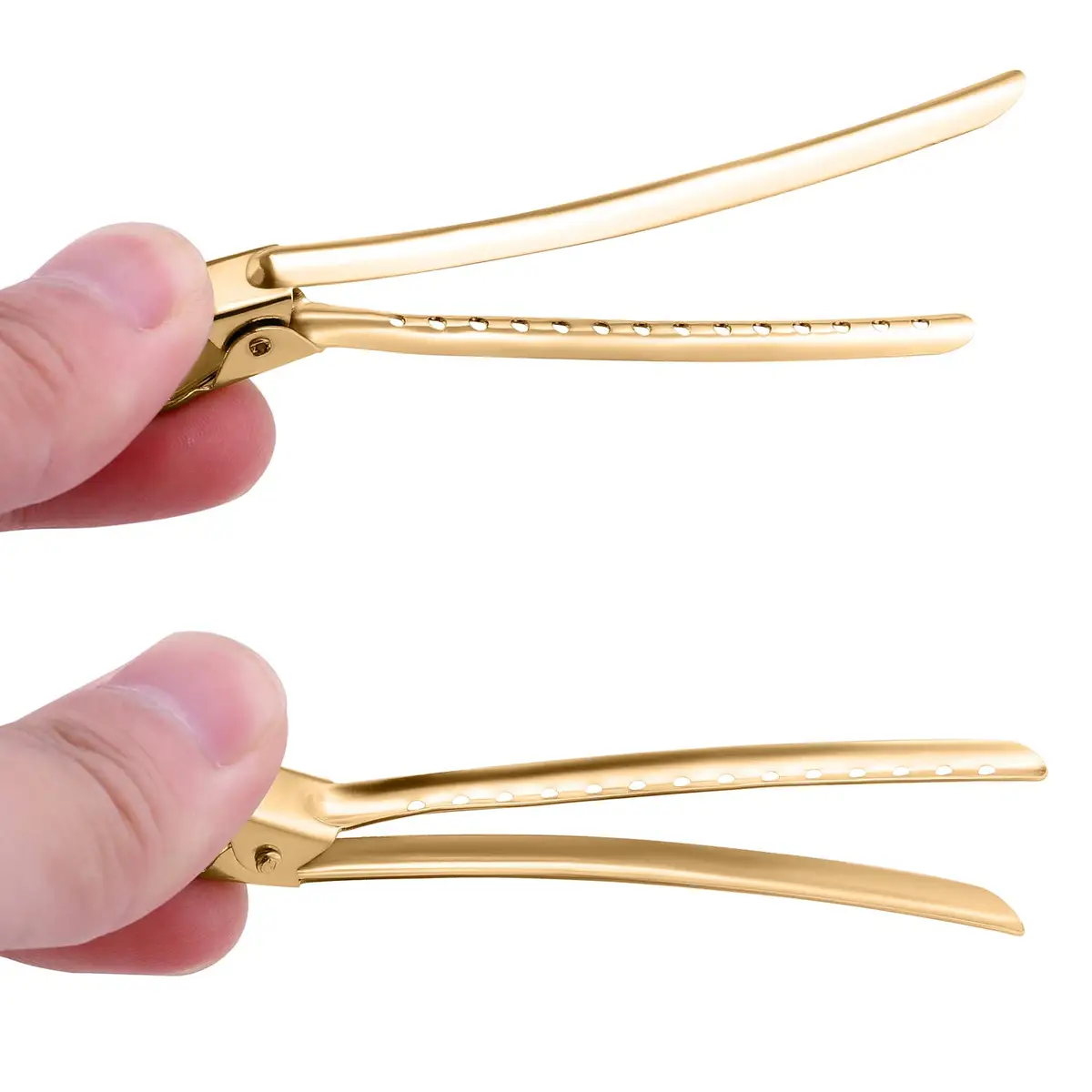 5/10Pcs Hair Care Clips Stainless Steel Hairdressing Sectioning Clips Clamps For Hairdressing Barber Hair Cut Use Styling Tools — view 4