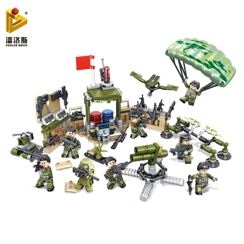 Конструктор PANLOS совместимый с LegoINGlys MOC WW2 солдатская Миссия мира защитное оружие