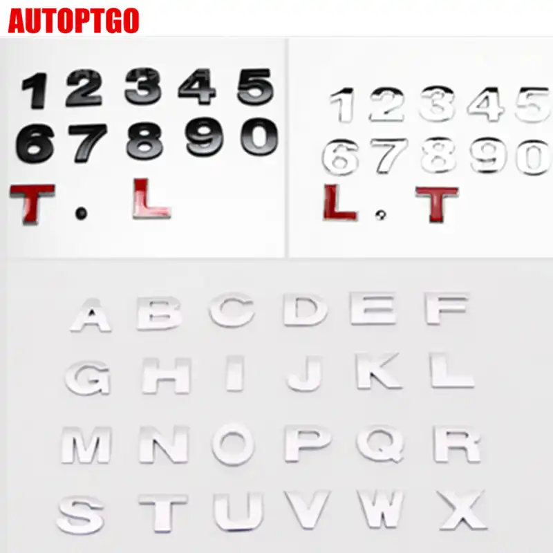 Black Or Silver Metal Cars Motos Letters Decal Sticker Abcdefghijklmnopqrstuvwxyz Diy Emblem Badge Logo Nameplate Car Stickers Aliexpress