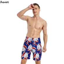 Купальная одежда bunvel, купальные шорты, пляжная одежда для мужчин, летние мужские сексуальные плавки с цветочным принтом, купальный костюм
