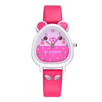 

New High Quality Casual Fashion Cartoon Dial Children's Watch Multi-colored Strap Girl's Cute Style Quartz Watch
