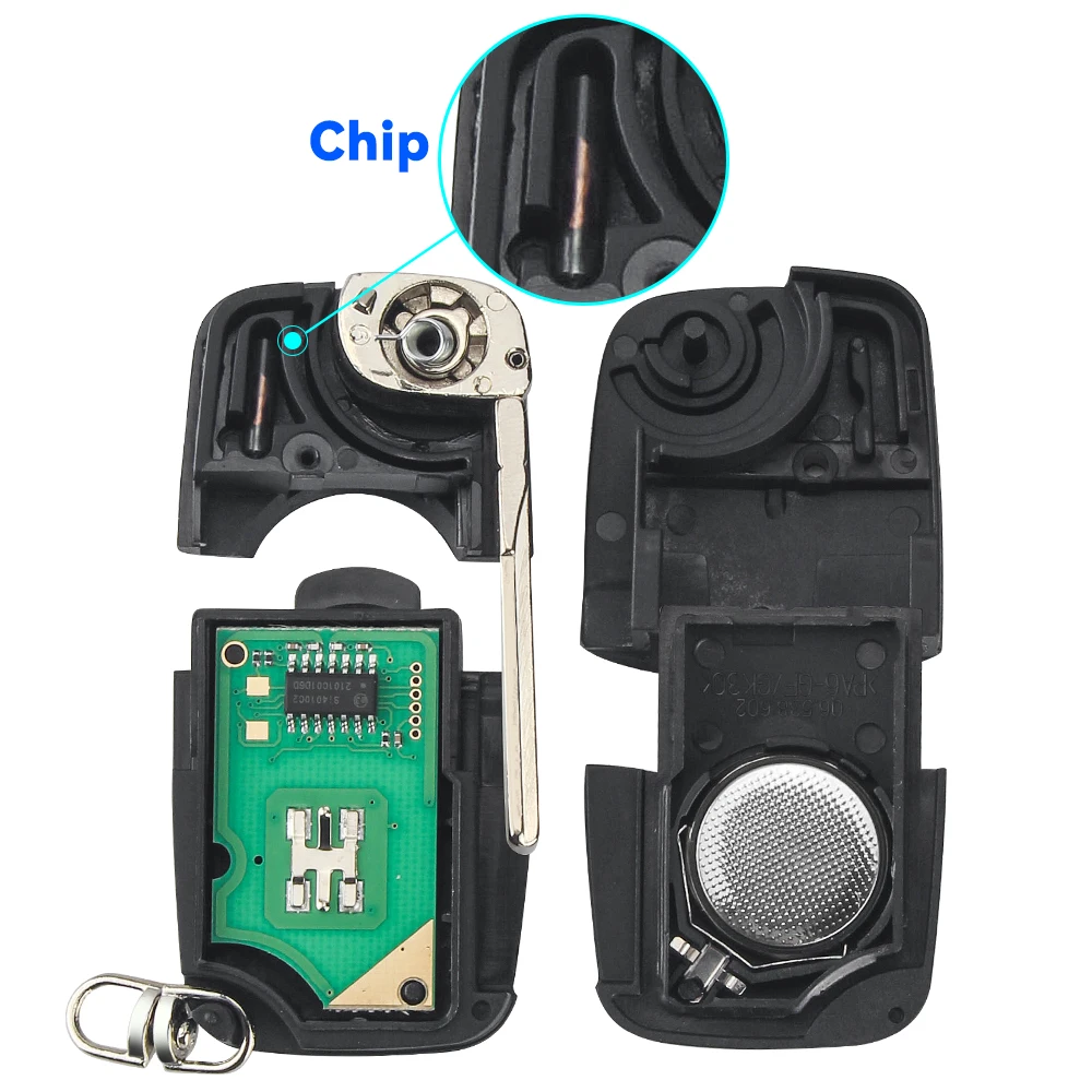 Chiave telecomando per Audi A3 A4 A6 A8 TT RS4 Quattro 433Mhz ID48 Chip Key -