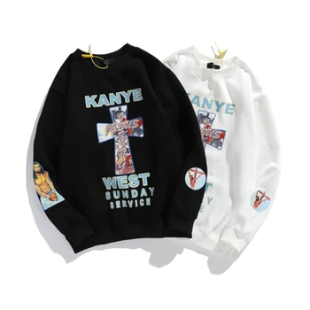 

Kanye wool skull graffiti men's sweatshirt oversized Harajuku loose casual couple sweatshirt stranger things sweatshirt 20ss