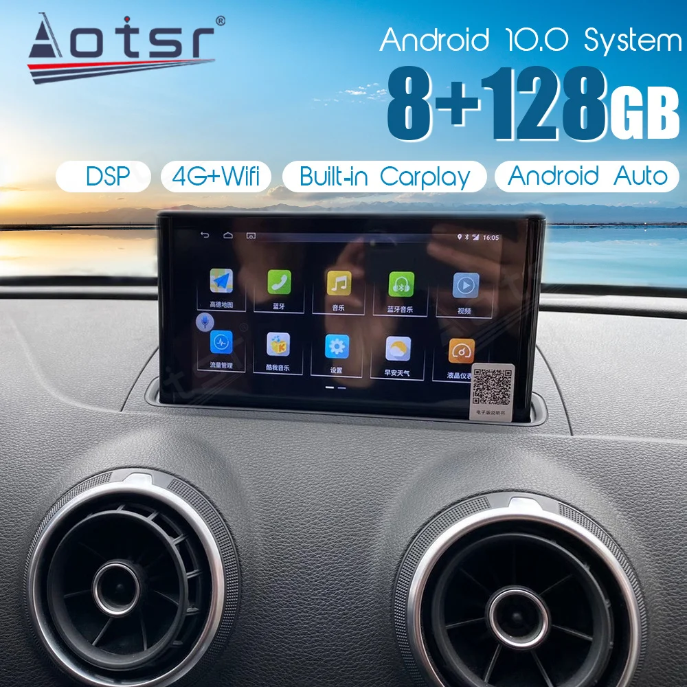 

Android 11.0 8+128G For Audi A3 2014-2019 Car radio Stereo receiver audio for cars GPS Navigation Multimedia Player