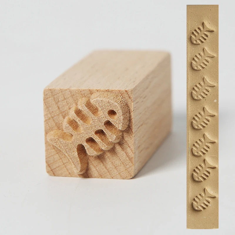 Knitwit Lotto di 5 timbri intagliati a mano per blocchi di legno di argilla 