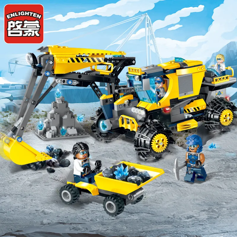 

ENLIGHTEN Assembled Building Blocks 2410 Engineering Spar Team Giant Excavator CHILDREN'S Toy Gift Building Blocks Toy Car