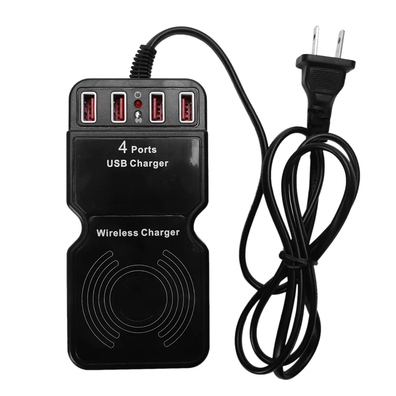 

4-Port Multifunction Usb Plug Home Travel Wall Wireless Charger Adapter For Iphone X 8 P Galaxy S9 S8+