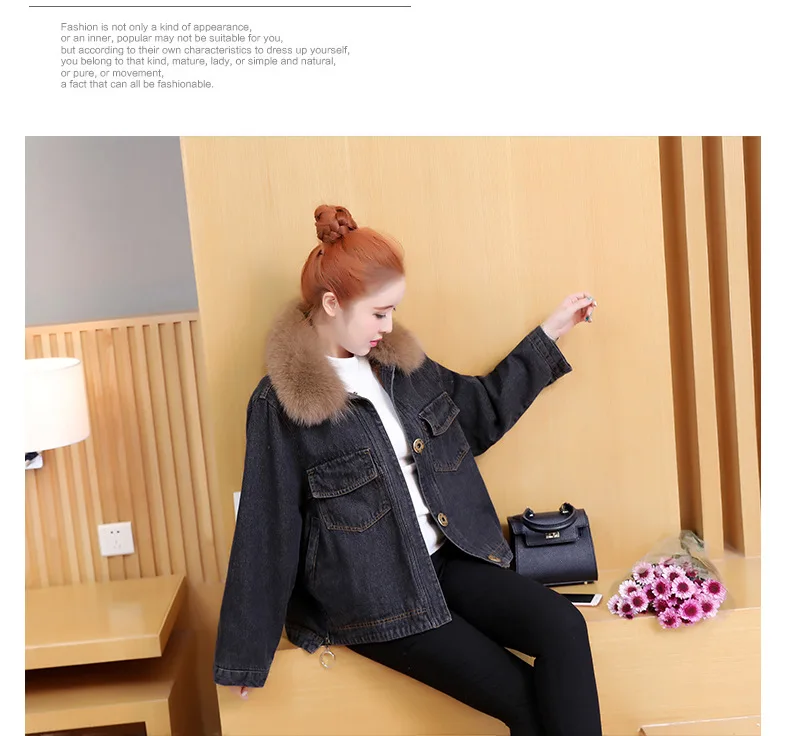 Winter New Style Oversize Cowboy Short Jacket Women's Korean-style Cloak Loose-Fit Brushed And Thick Cotton-padded Clothes