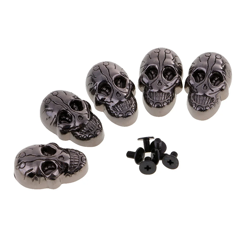 5 Sets 21x15mm Screwback Goth Skull Head Stud Spike Belt Bag Leathercraft Clothes Rivets fit Pet Collar Garment Shoes