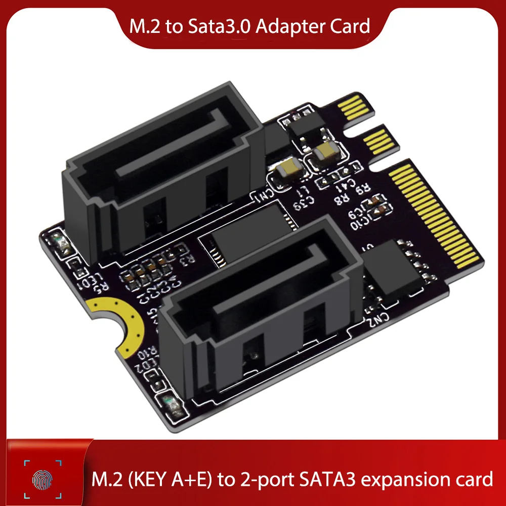 Free Driver M.2 to Sata3.0 Adapter Card A-Key and E-Key 2 Ports SATA 6Gbps PCIe 3.0 Bus for Wifi SSD HDD PC Motherboard | Компьютеры и
