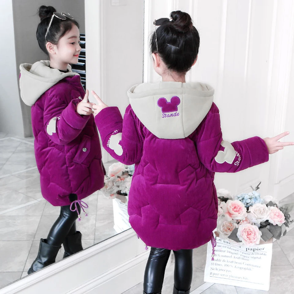 Girls clothing Warm Down Jacket For Girl clothes Long Winter Thicken Parka Hooded Children Outerwear Coats 6 8 10 12 Years