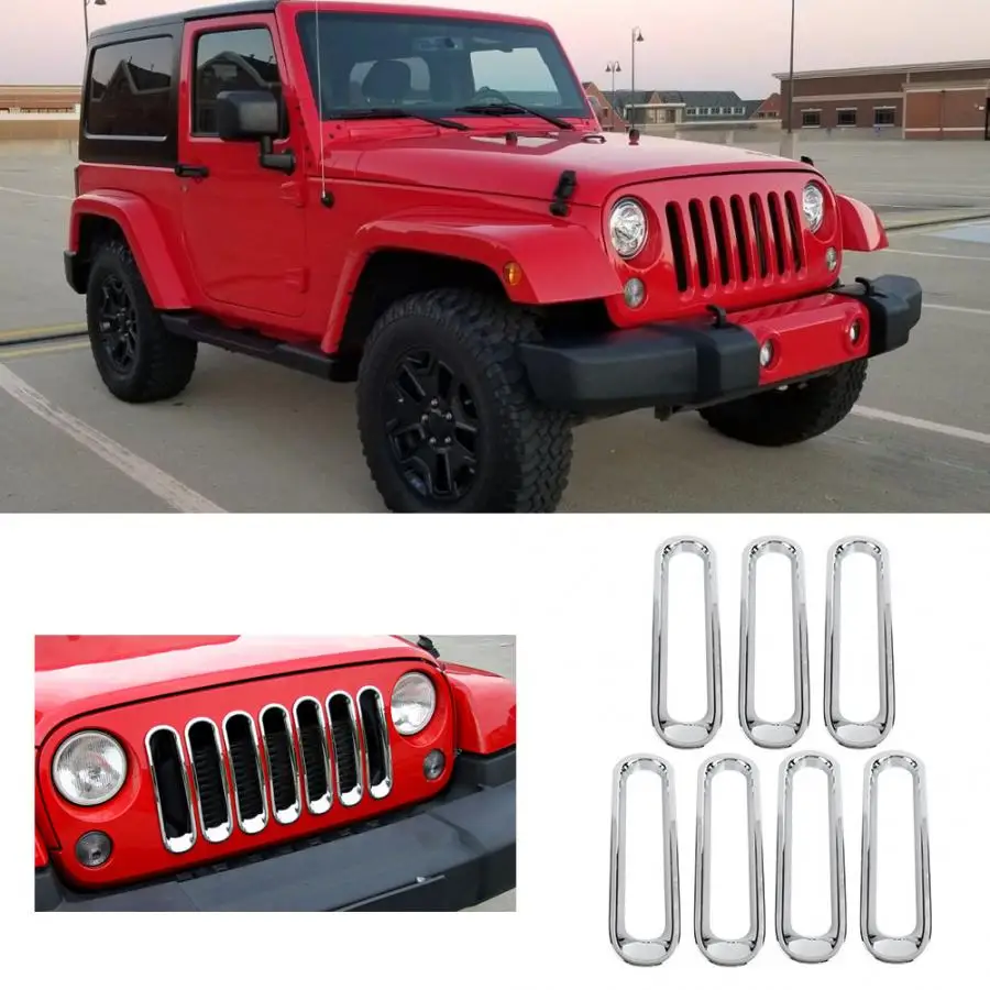 7 шт. внешняя Передняя решетка для Jeep Wrangler JK& Unlimited 2 двери 4 двери 2007- автомобильные аксессуары