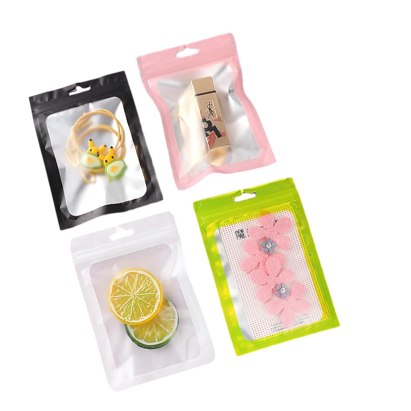 Resealable 다채로운 알루미늄 호일 창 지퍼 잠금 가방 여성 쥬얼리 네일 뷰티 USB 팔찌 섹시한 란제리 캔디 선물 파우치